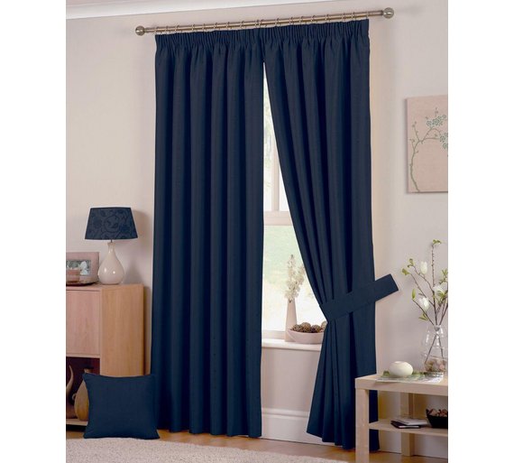 One pair of Readymade Curtains blockout drapes Blue- 8 sizes