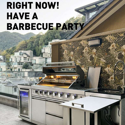 Outdoor BBQ Kitchen Garden BBQ Grill Set Stainless Steel