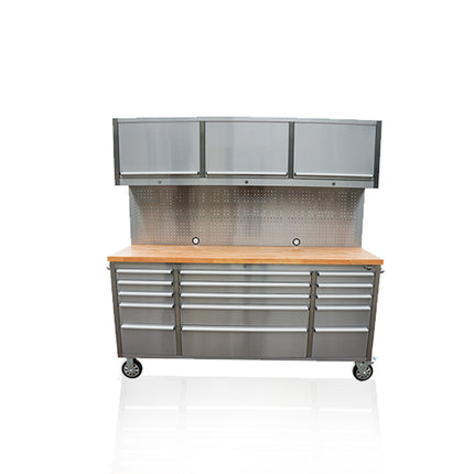 72 Inch 18 Drawers Stainless Steel Tool Chest workbench