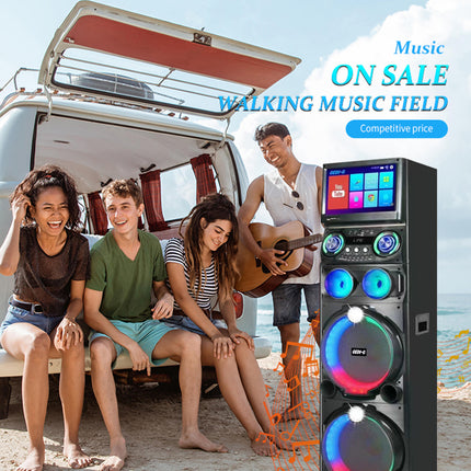 All in 1 Karaoke Machine Touch Screen, Bluetooth party speaker with Wireless microphone