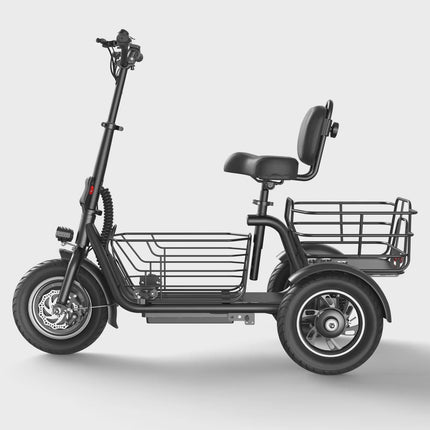 GYROOR C5 3 Wheel Electric Scooter With Seat and Basket