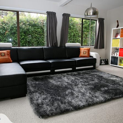 Silk Black/White rug 2x1.4m