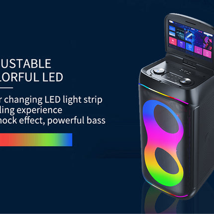 All in 1 Karaoke Machine Touch Screen, Bluetooth party speaker with Wireless microphone