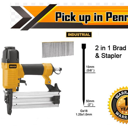 Brad Nailer Air Nailer and Stapler Gun 2 IN 1