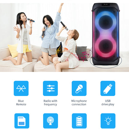 Bluetooth party speaker with microphone 2 x 6.5″ bass Partybox 610