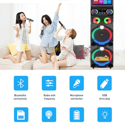 All in 1 Karaoke Machine Touch Screen, Bluetooth party speaker with Wireless microphone