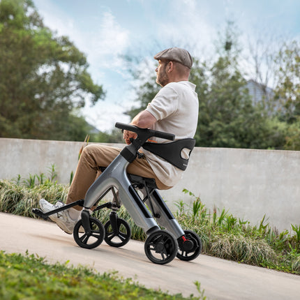4 in 1 Electric Rollator, Wheelchair, Walker with Seat, Foldable Transport Wheelchair