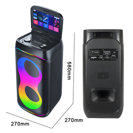 All in 1 Karaoke Machine Touch Screen, Bluetooth party speaker with Wireless microphone