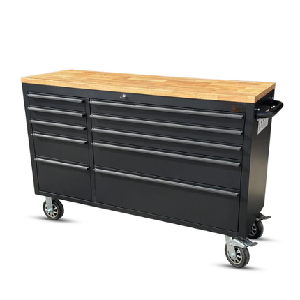 55 inch Black 10 Drawer Work Bench tool chest Tool Box Chest Cabinet
