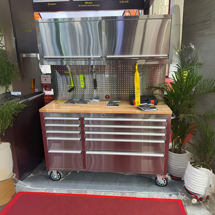 55 Inch 12 Drawers Stainless Steel Tool Chest workbench