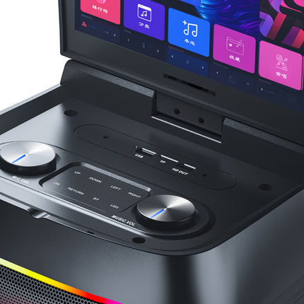 All in 1 Karaoke Machine Touch Screen, Bluetooth party speaker with Wireless microphone
