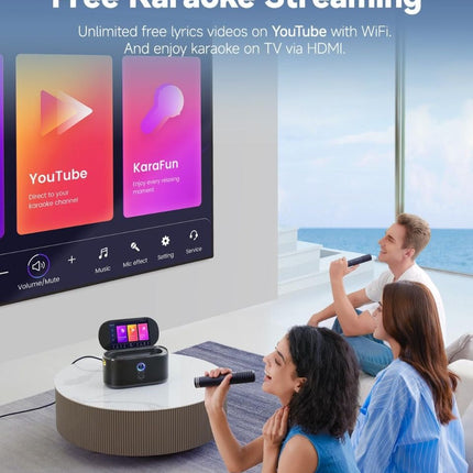 Ikarao S1 Karaoke Machine System With 10.1″ Touch Screen Wireless Mic