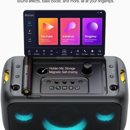Ikarao Break X1 Karaoke Machine System With 13.3″ Touch Screen Wireless Mic