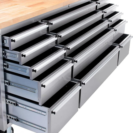 72 Inch 15 Drawers stainless Steel Tool Chest workbench
