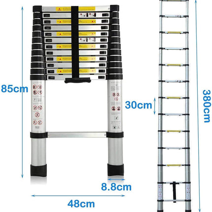 Ladder Telescopic Aluminium Extension Ladder 1m-3.8m