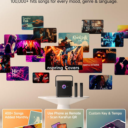 Ikarao S3 Karaoke Machine System With 7″ Touch Screen Wireless Mic