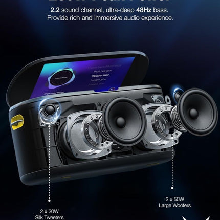 Ikarao S1 Karaoke Machine System With 10.1″ Touch Screen Wireless Mic