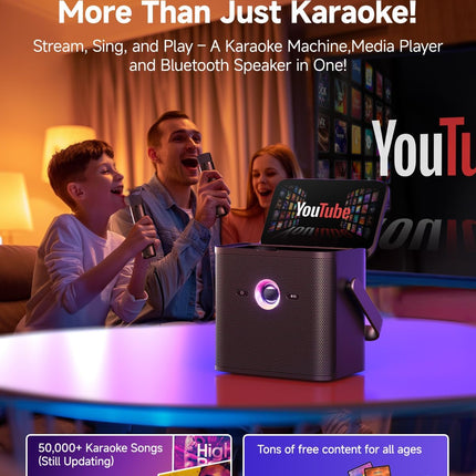 Ikarao S3 Karaoke Machine System With 7″ Touch Screen Wireless Mic