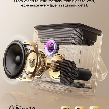 Ikarao S3 Karaoke Machine System With 7″ Touch Screen Wireless Mic