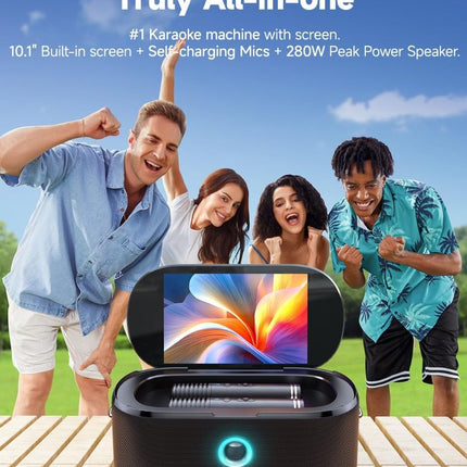 Ikarao S1 Karaoke Machine System With 10.1″ Touch Screen Wireless Mic