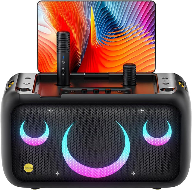 Ikarao Break X1 Karaoke Machine System With 13.3″ Touch Screen Wireless Mic
