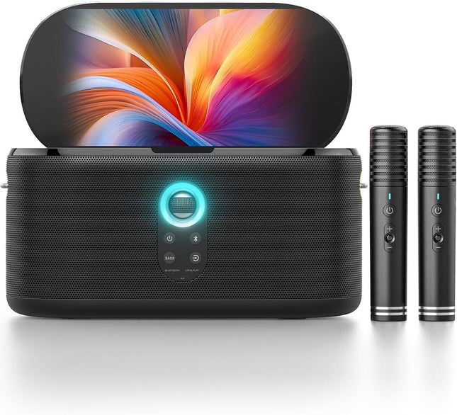 Ikarao S1 Karaoke Machine System With 10.1″ Touch Screen Wireless Mic