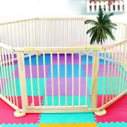 8PC WOODEN BABY PLAYPEN