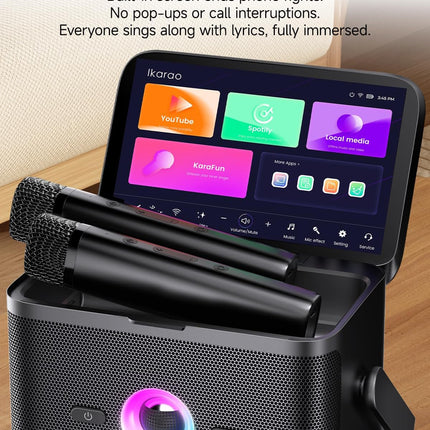 Ikarao S3 Karaoke Machine System With 7″ Touch Screen Wireless Mic
