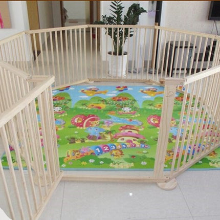 8PC WOODEN BABY PLAYPEN
