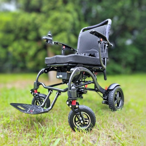Ultra light Folding Electric Wheelchair With Joystick Control MK9005 Carbon Black