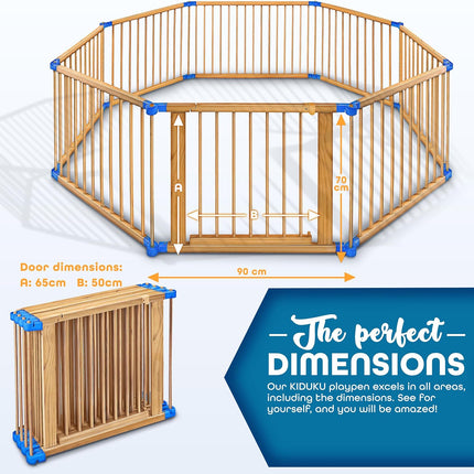 WOODEN BABY PLAYPEN 8PC