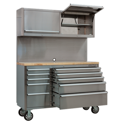 55 Inch 12 Drawers Stainless Steel Tool Chest workbench