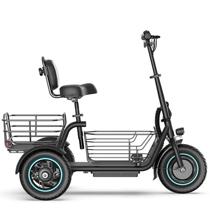 GYROOR C5 3 Wheel Electric Scooter With Seat and Basket