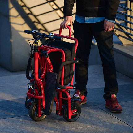 Foldable Electric 3 wheel mobility scooter black Red