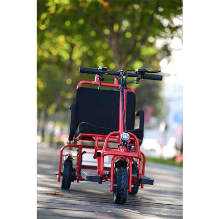Foldable Electric 3 wheel mobility scooter black Red