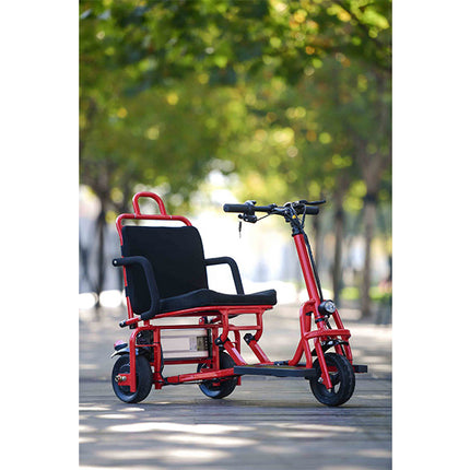 Foldable Electric 3 wheel mobility scooter black Red