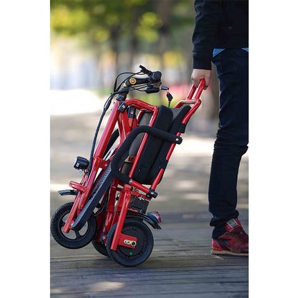 Foldable Electric 3 wheel mobility scooter black Red