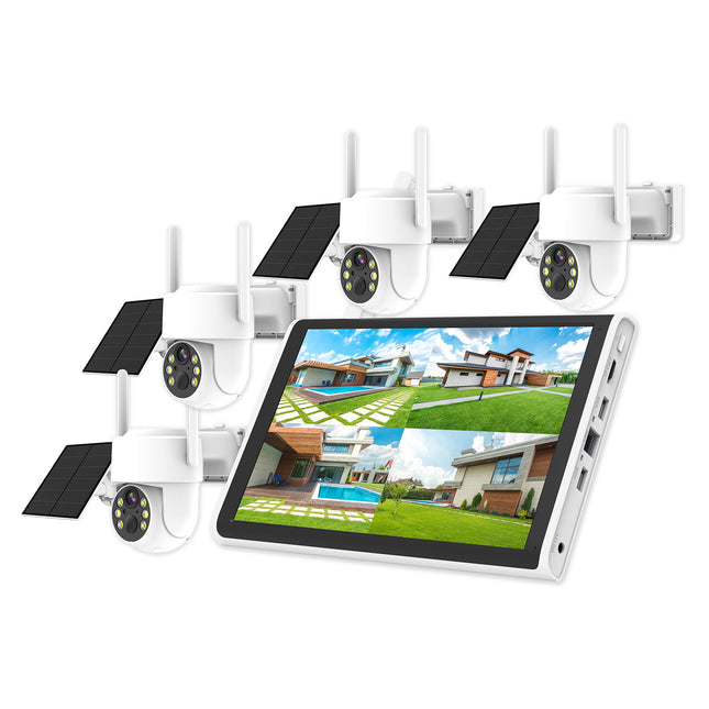 Solar 10.1 Inch Screen Wireless Security camera system CCTV Installation service available