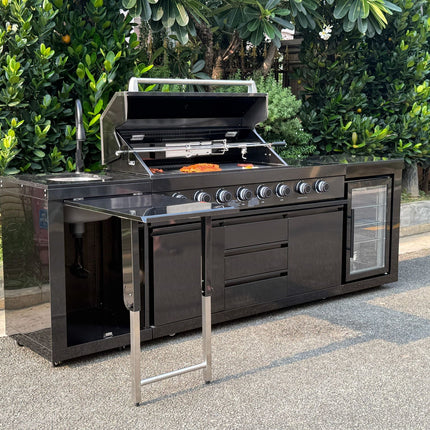 Outdoor BBQ Kitchen Garden BBQ Grill Set Black