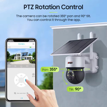 Anspo 4G SIM SOLAR security camera wireless free batteries and 64GB card White