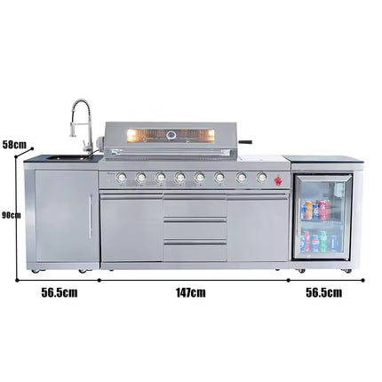 Outdoor BBQ Kitchen Garden BBQ Grill Set Stainless Steel