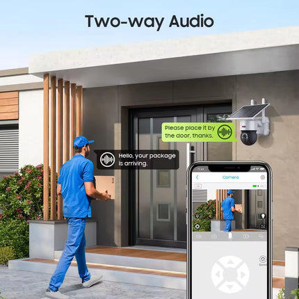 Anspo WIFI SOLAR security camera wireless free batteries and 64GB card White