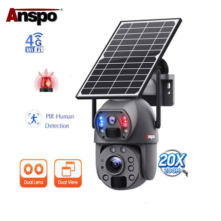 Dual camera 4G SIM SOLAR security camera wireless free batteries with 64GB card Auckland Installation Available