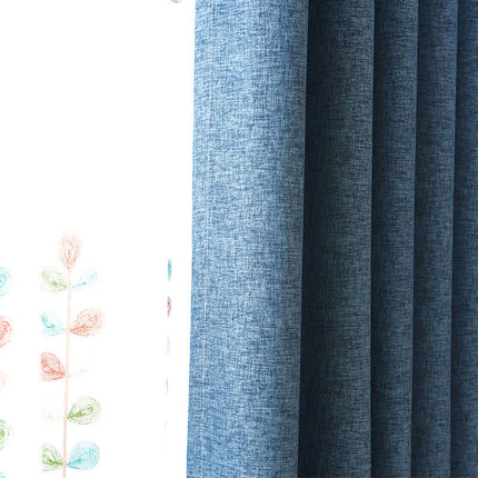One pair of Readymade Curtains blockout drapes Blue- 8 sizes