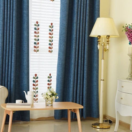 One pair of Readymade Curtains blockout drapes Blue- 8 sizes