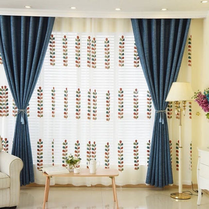 One pair of Readymade Curtains blockout drapes Blue- 8 sizes