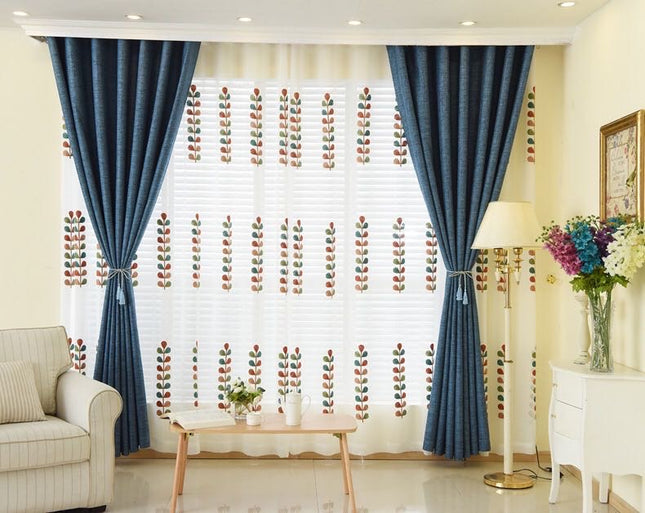 100% Blockout Blue Readymade Curtain drapes – 8 sizes