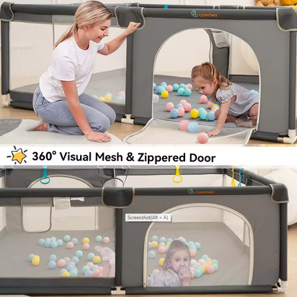 Baby Playpen dark grey 180x150cm