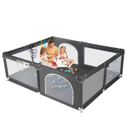 Baby Playpen dark grey 180x150cm