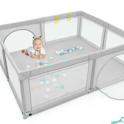 Baby Playpen light grey 180x150cm
